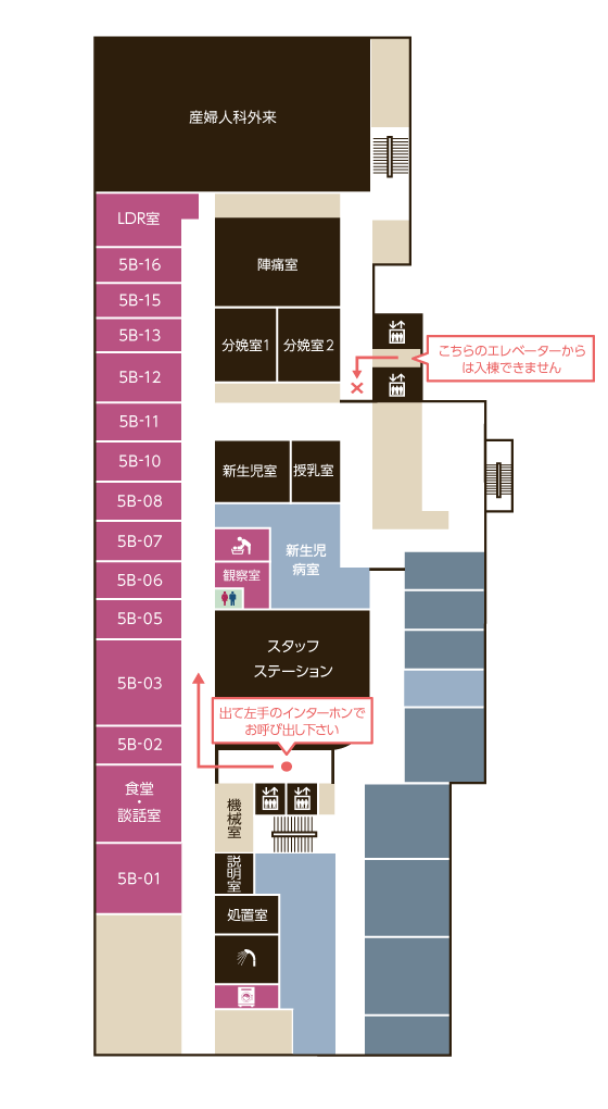 5B産科病棟MAP